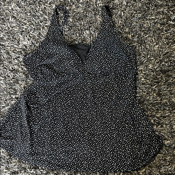 St. John's Bay Tops - St. John's Bay Black and White Polka Dot Camisole. Bathing suit top.